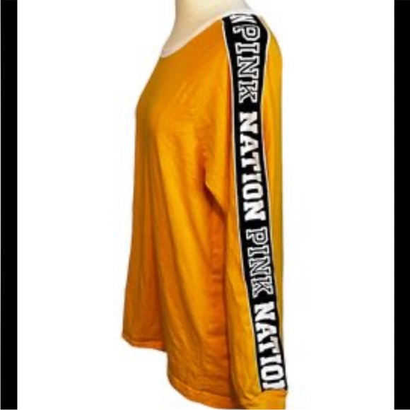 PINK Victoria's Secret Sweaters - Victoria secret pink logo yellow sweater